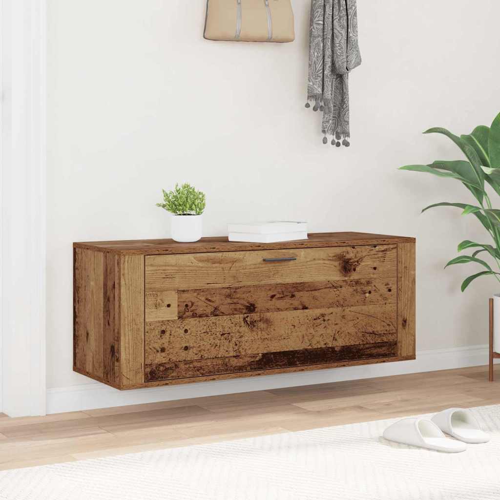 Sko skab med hylde Gammelt træ 100 x 35 x 38 cm Konstrueret træ