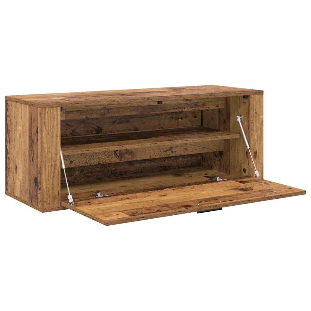 Sko skab med hylde Gammelt træ 100 x 35 x 38 cm Konstrueret træ