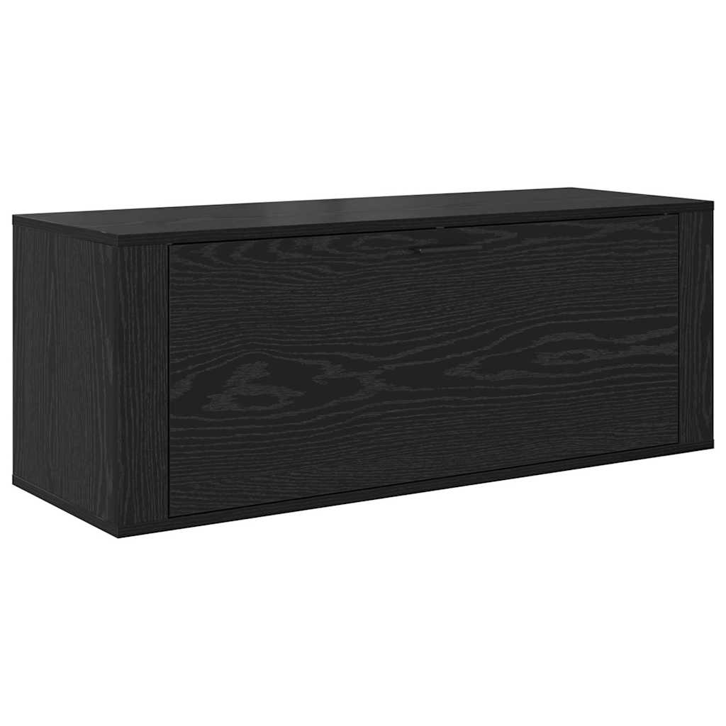 Sko skab med hylde Sort eg 100 x 35 x 38 cm Konstrueret træ