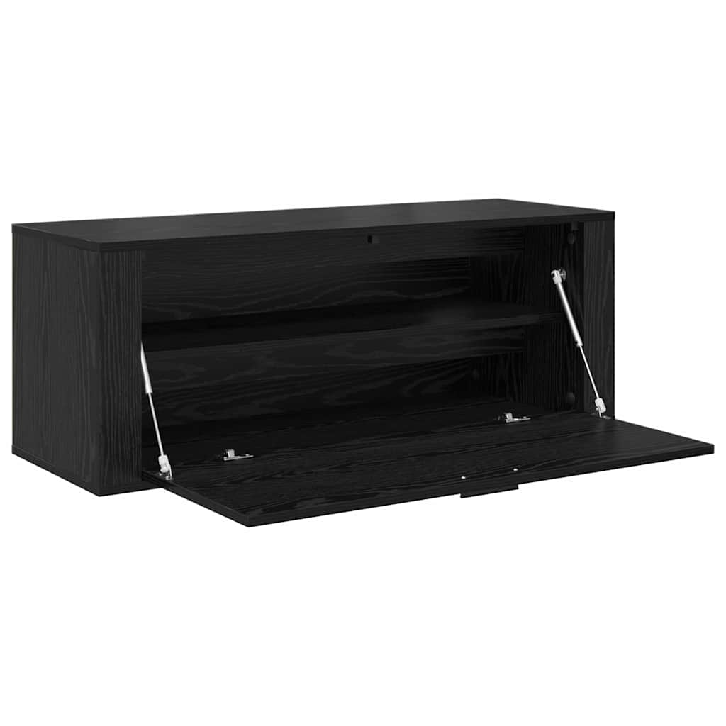 Sko skab med hylde Sort eg 100 x 35 x 38 cm Konstrueret træ