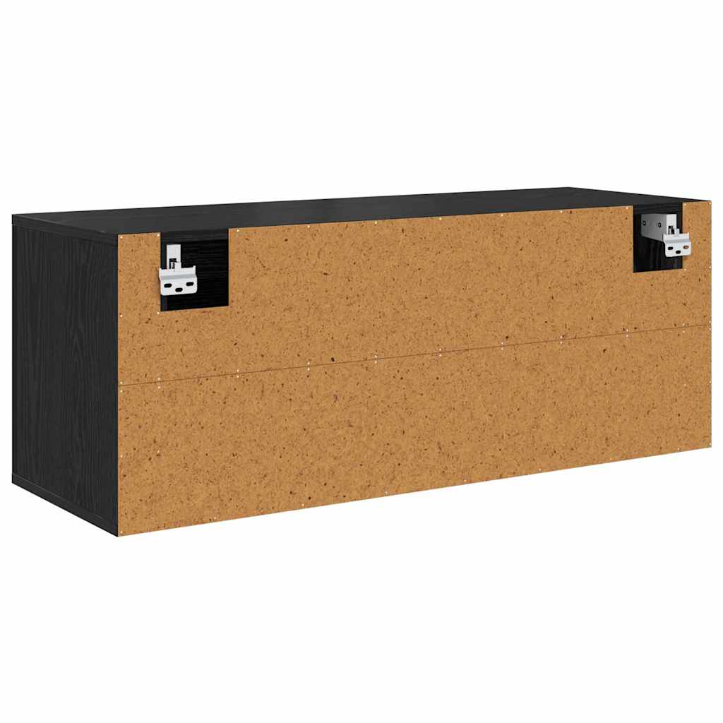 Sko skab med hylde Sort eg 100 x 35 x 38 cm Konstrueret træ
