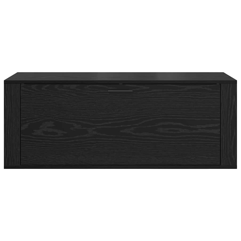Sko skab med hylde Sort eg 100 x 35 x 38 cm Konstrueret træ