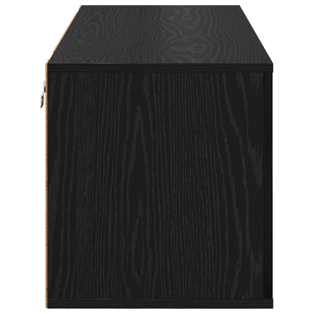 Sko skab med hylde Sort eg 100 x 35 x 38 cm Konstrueret træ