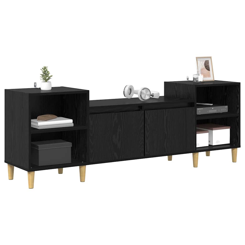 TV-skab Sort eg 160 x 35 x 55 cm Konstrueret træ