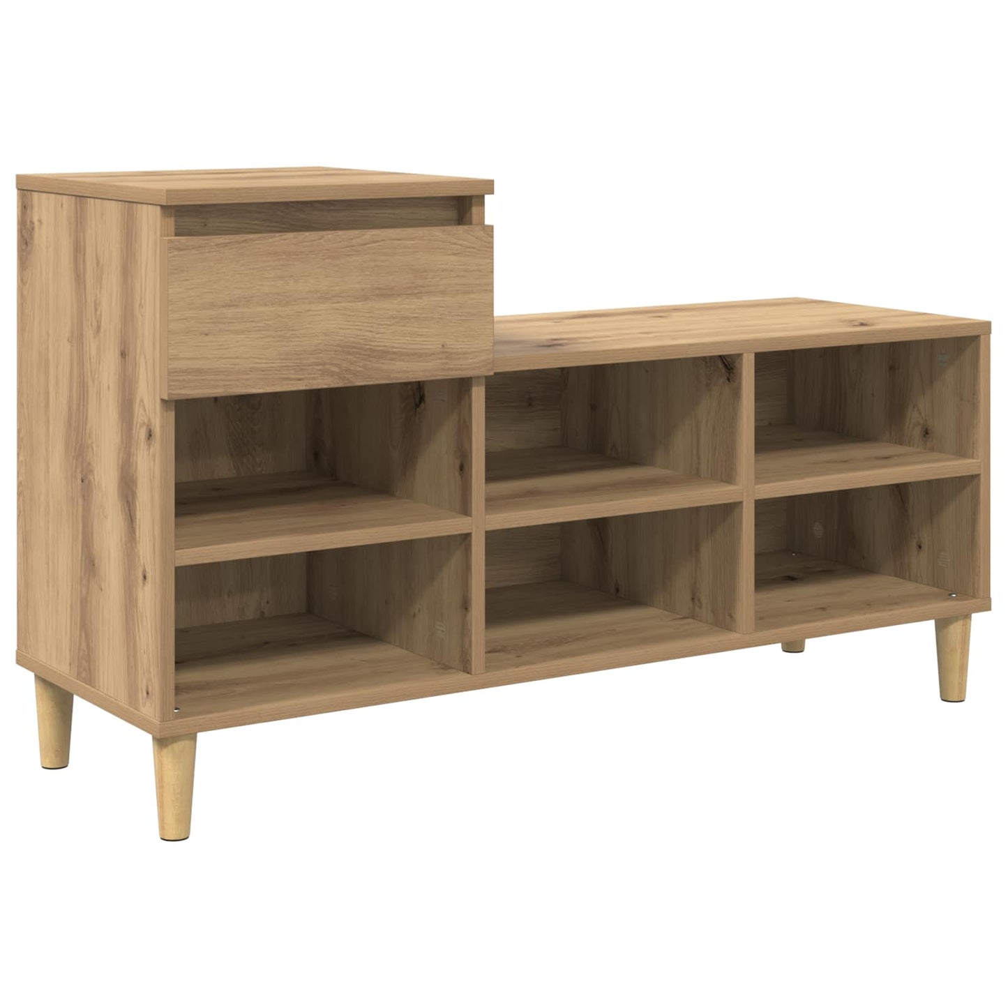 Sko skab 102 x 36 x 60 cm Konstrueret træ Artisan Egetræ