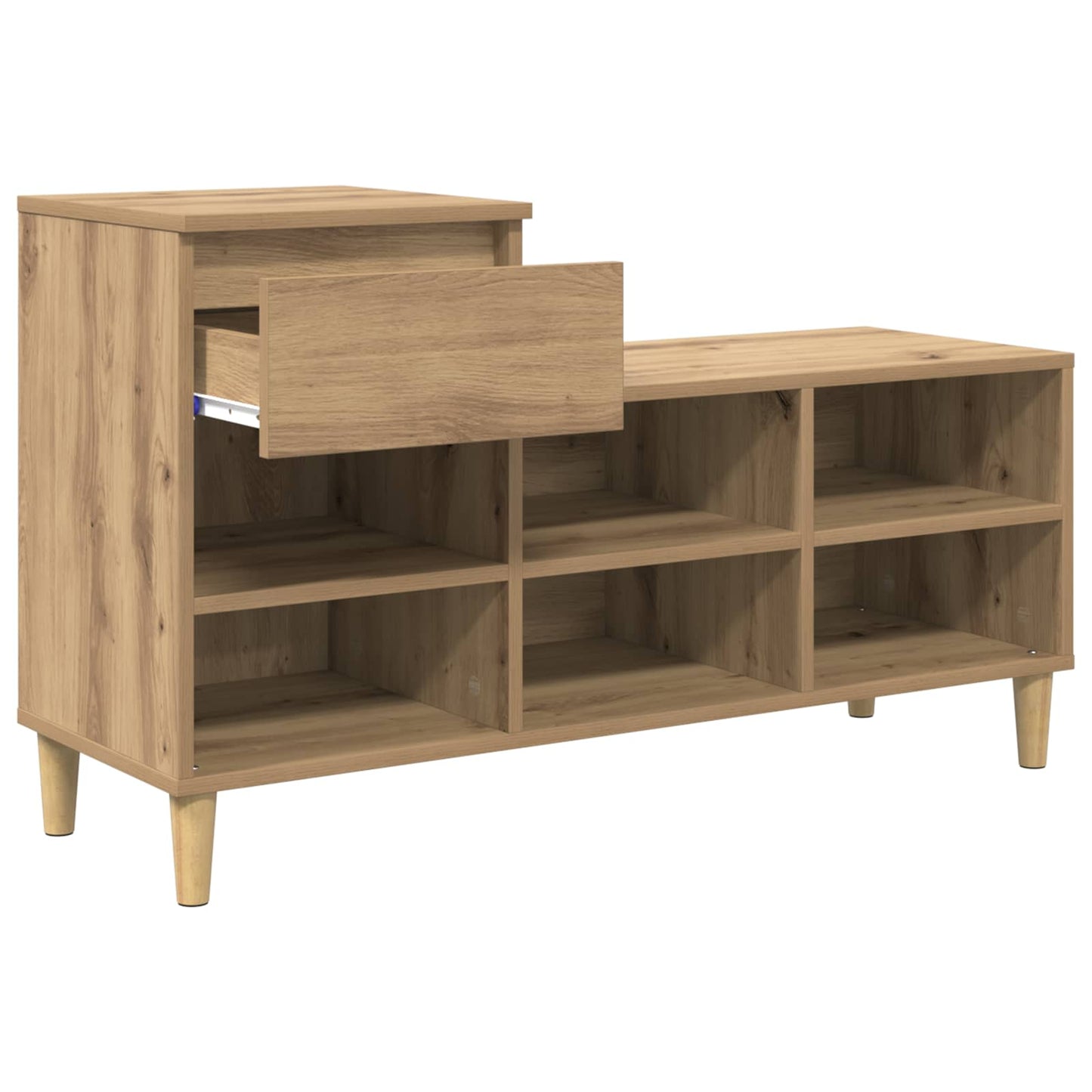Sko skab 102 x 36 x 60 cm Konstrueret træ Artisan Egetræ