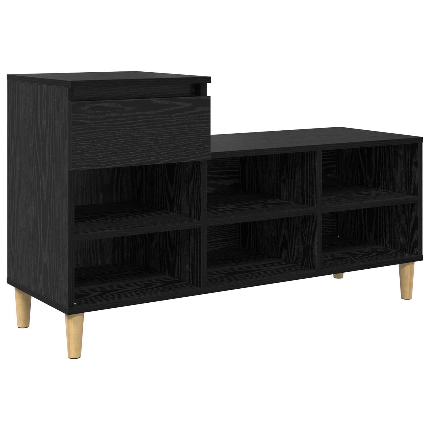 Sko skab med skuffe Sort eg 102 x 36 x 60 cm Konstrueret træ