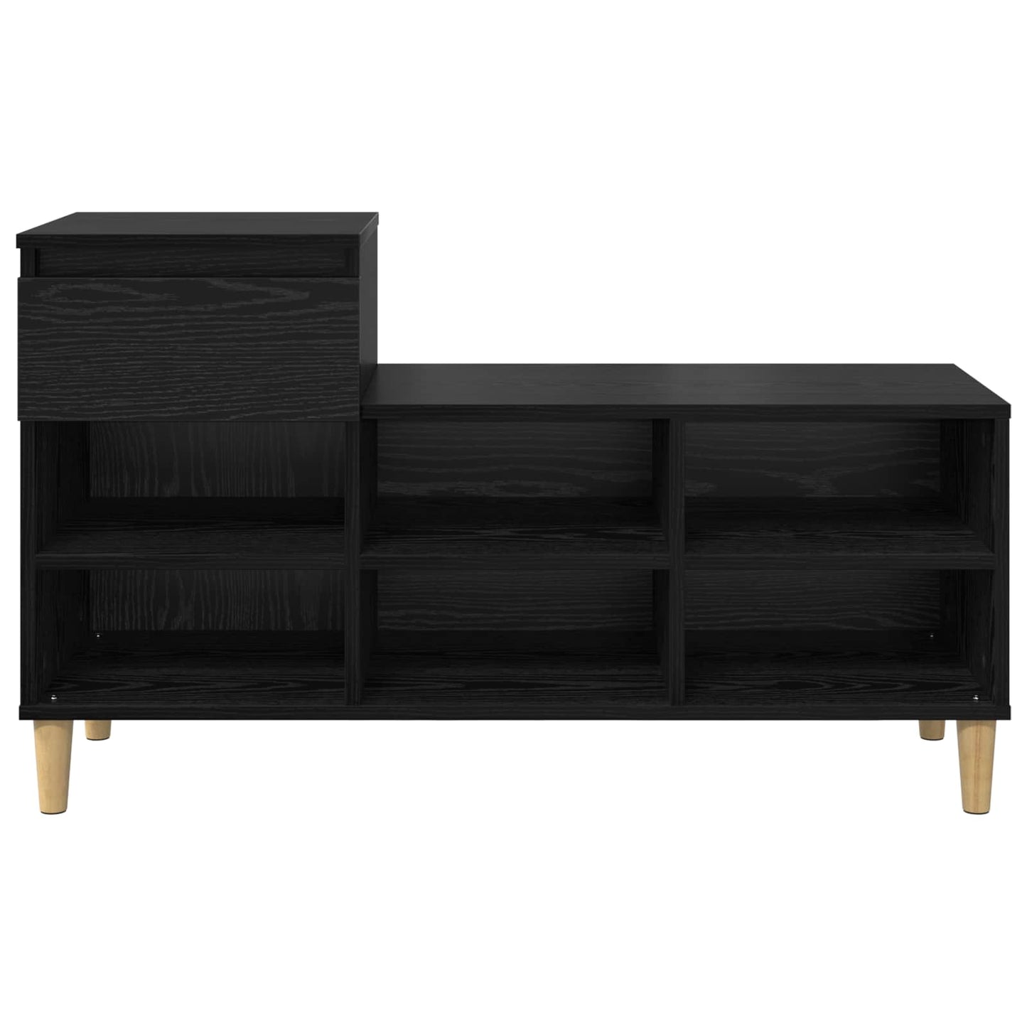 Sko skab med skuffe Sort eg 102 x 36 x 60 cm Konstrueret træ
