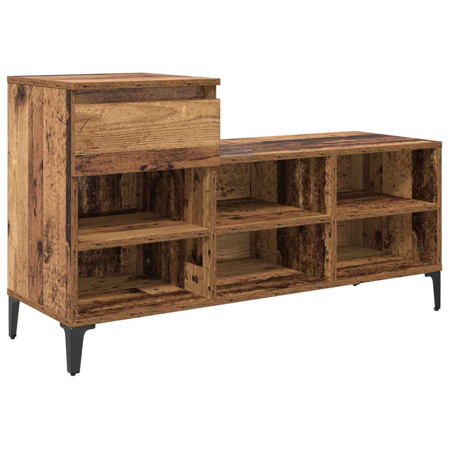 Sko skab med hylde Gammelt træ 102 x 36 x 60 cm Konstrueret træ