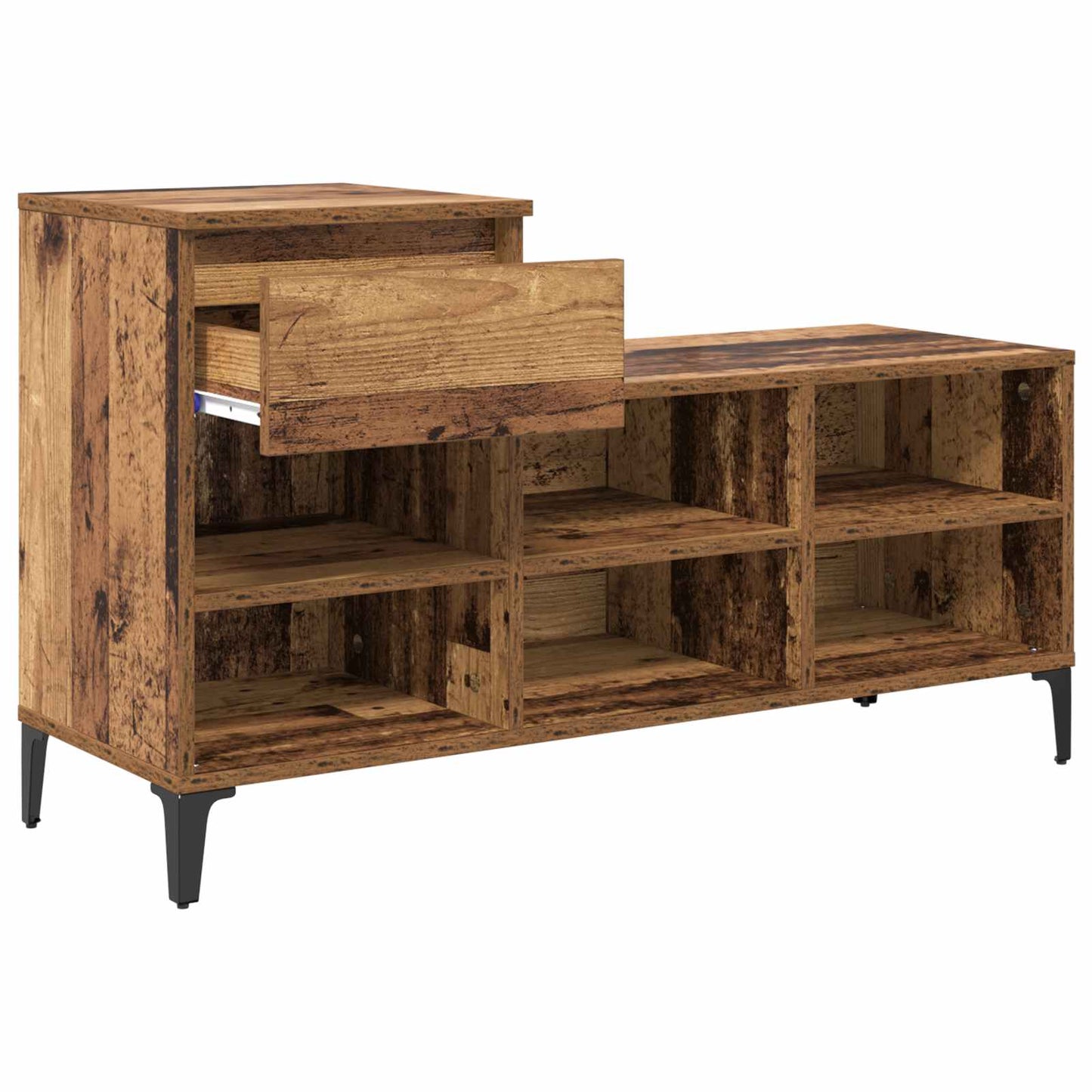 Sko skab med hylde Gammelt træ 102 x 36 x 60 cm Konstrueret træ