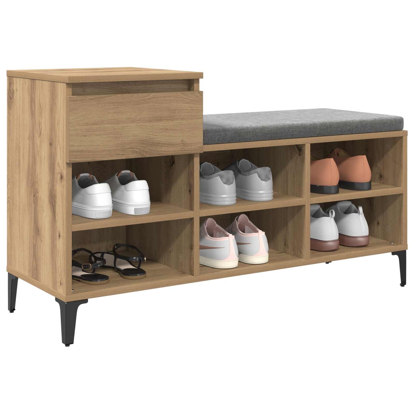 Sko skab 102 x 36 x 60 cm Konstrueret træ artisan eg