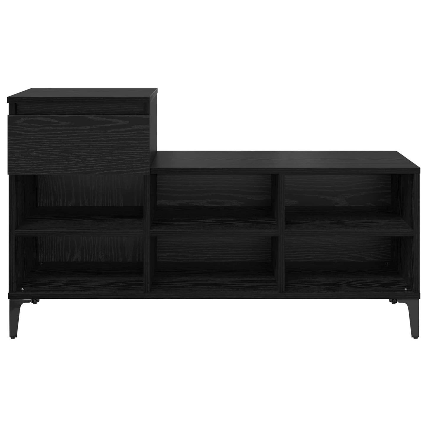 Sko skab med skuffe Sort eg 102 x 36 x 60 cm Konstrueret træ