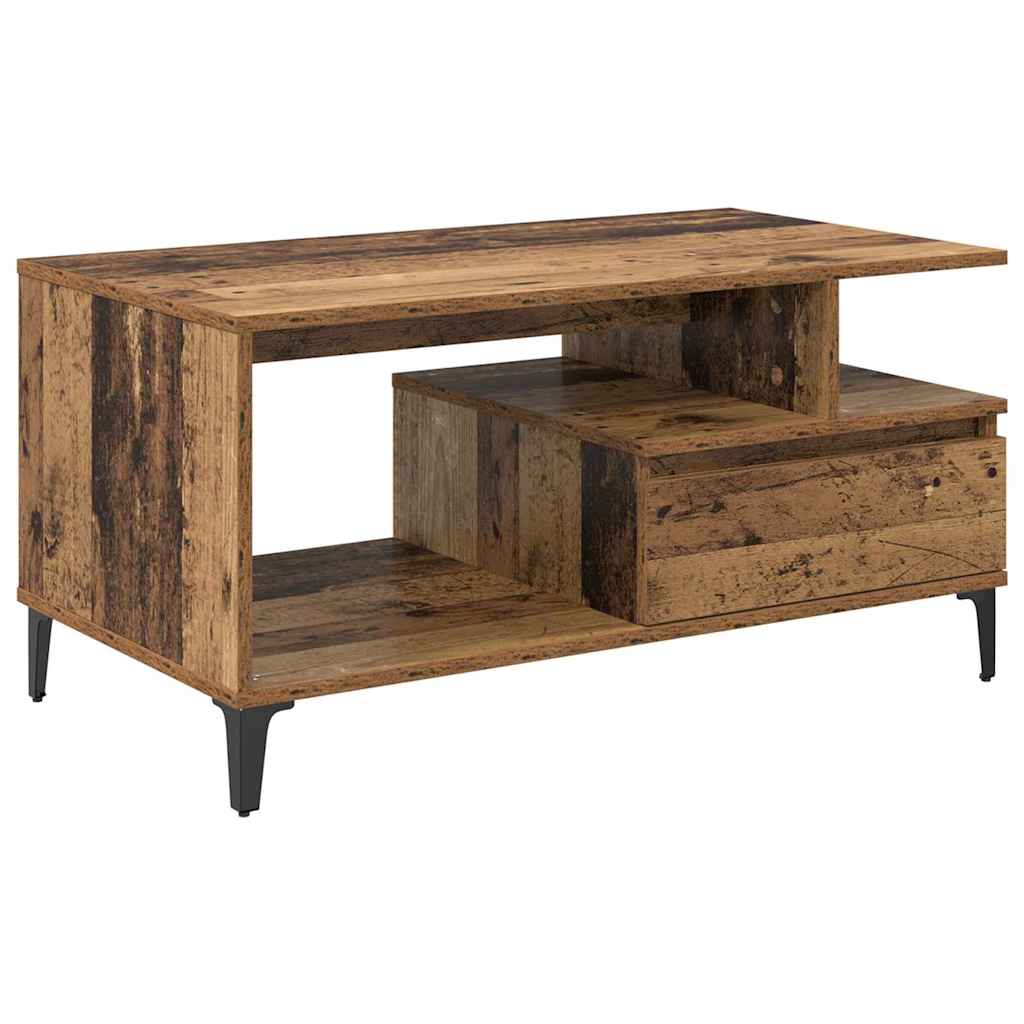 Sofabord med skuffe Gammelt træ 90 x 49 x 45 cm Konstrueret træ