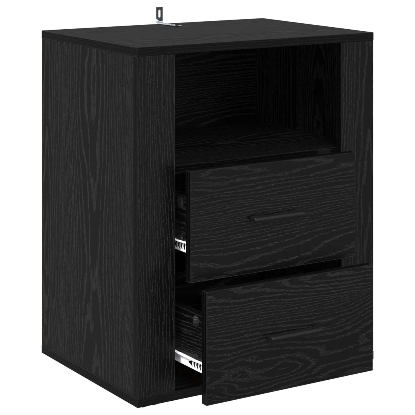 Natskab med skuffe Sort eg 35 x 50 x 60 cm Konstrueret træ