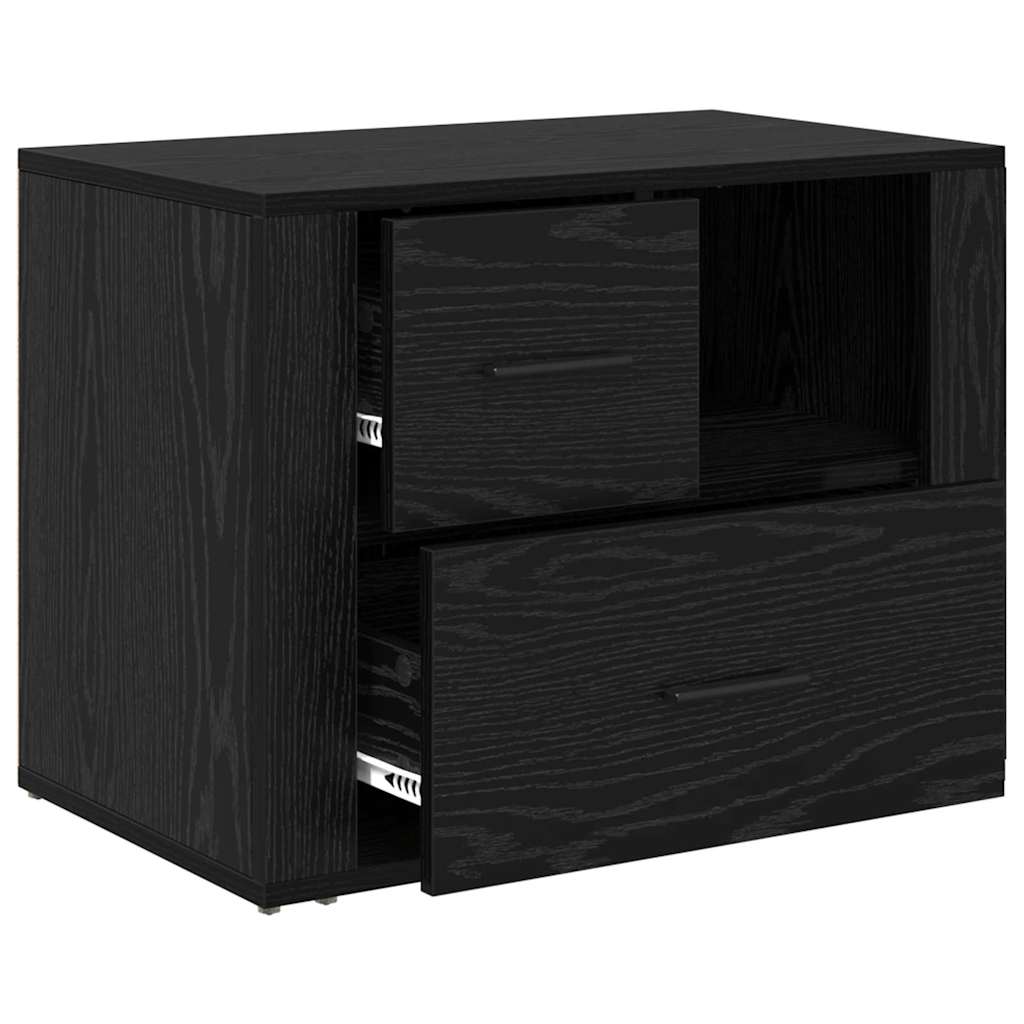 Natskab med skuffe Sort eg 35 x 60 x 50 cm Konstrueret træ
