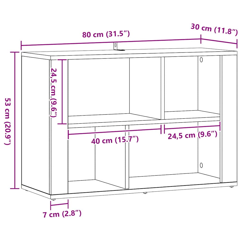 Sideboard Artisan Egetræ 80 x 30 x 53 cm Konstrueret træ