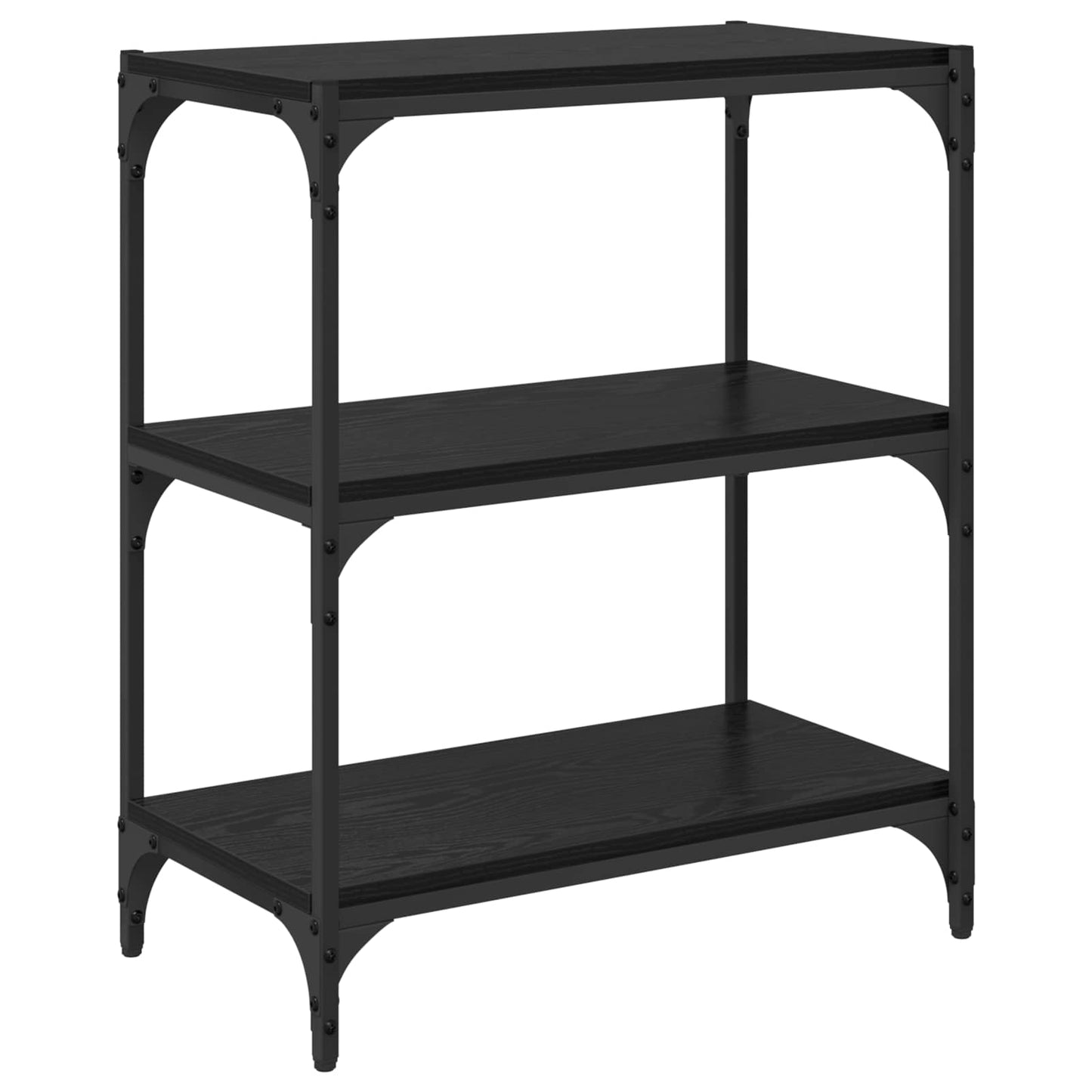 Bogskab Sort eg 60 x 33 x 70,5 cm Ingeniørt træ og jern