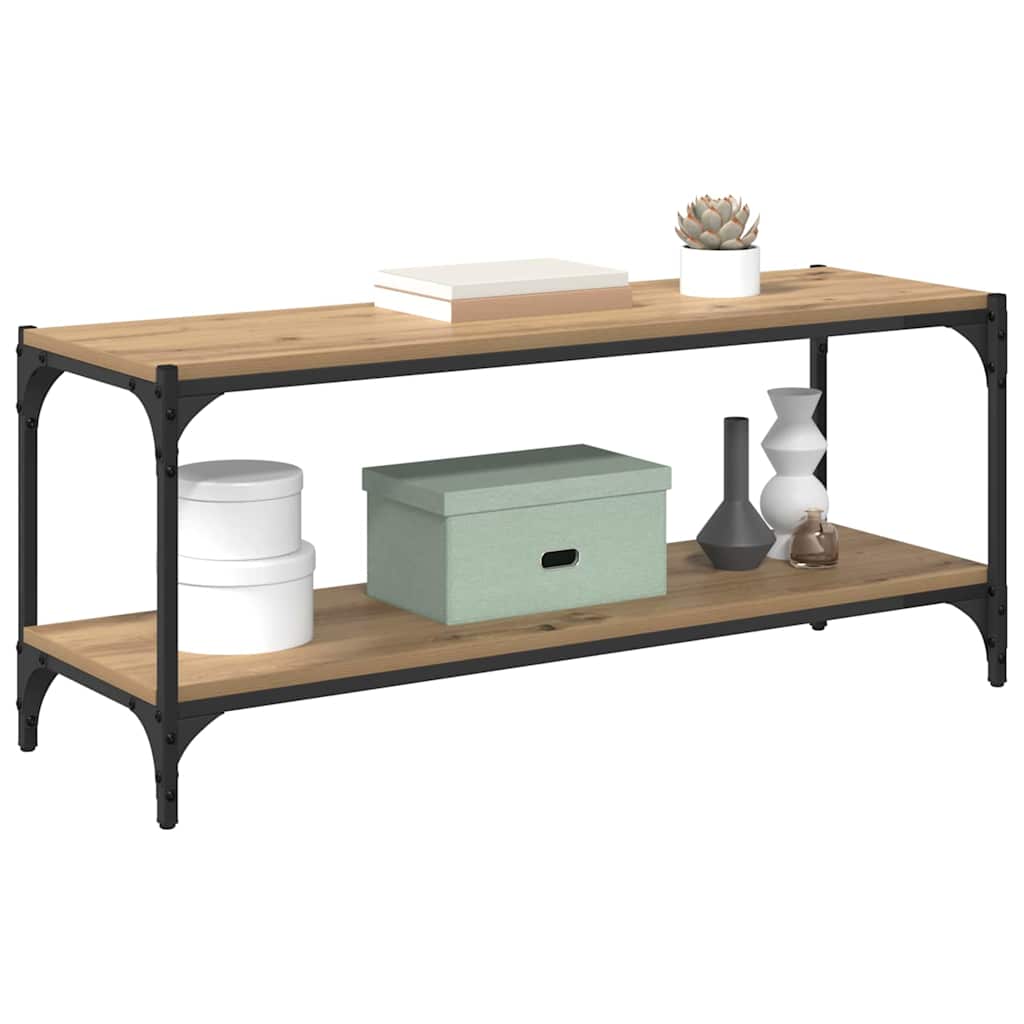 TV-skab 2 niveauer 100x33x41cm Ingeniørt træ og jern