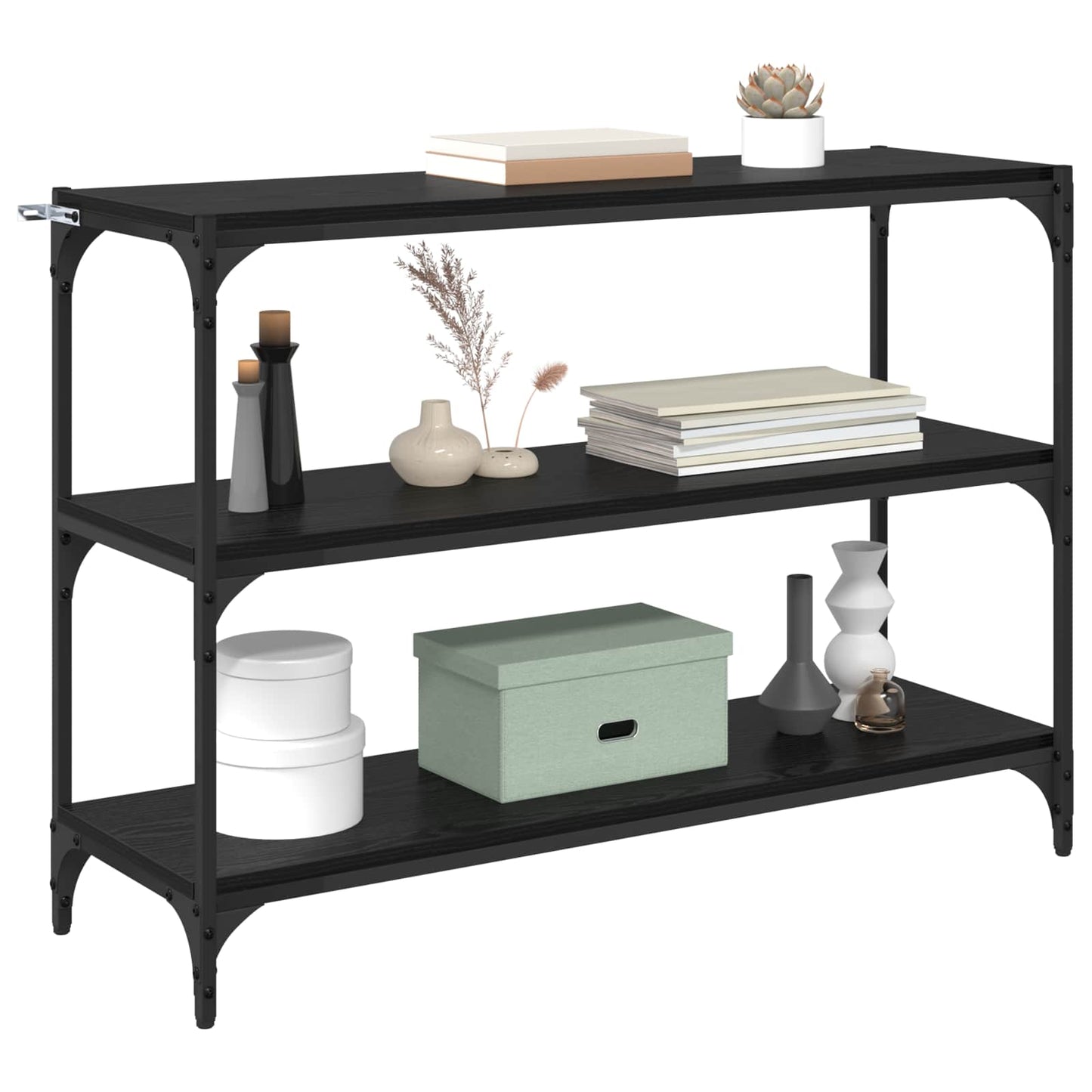 Bogskab Sort eg 100 x 33 x 70,5 cm Ingeniørt træ og jern