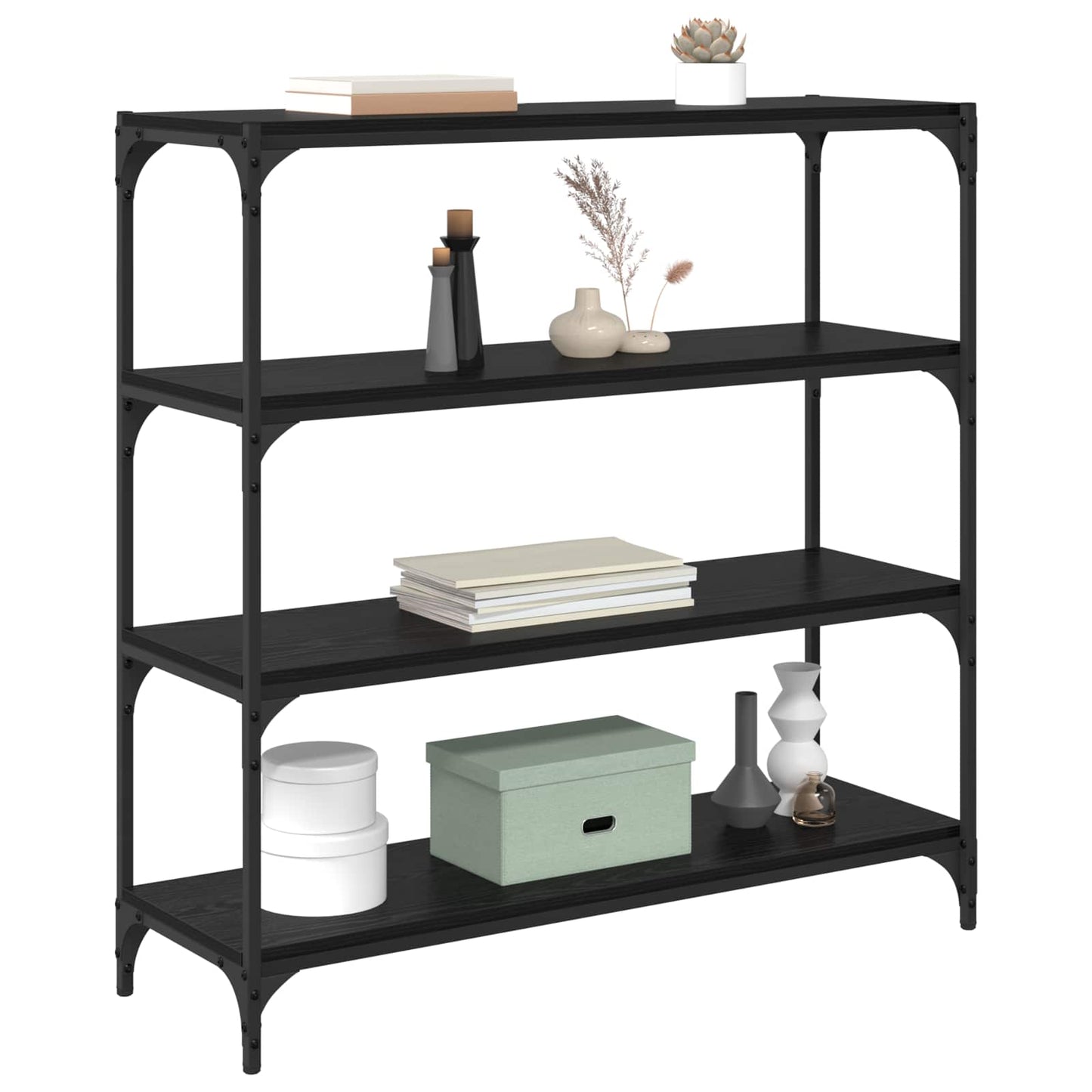 Bogskab Sort eg 100 x 33 x 100 cm Ingeniørt træ og jern