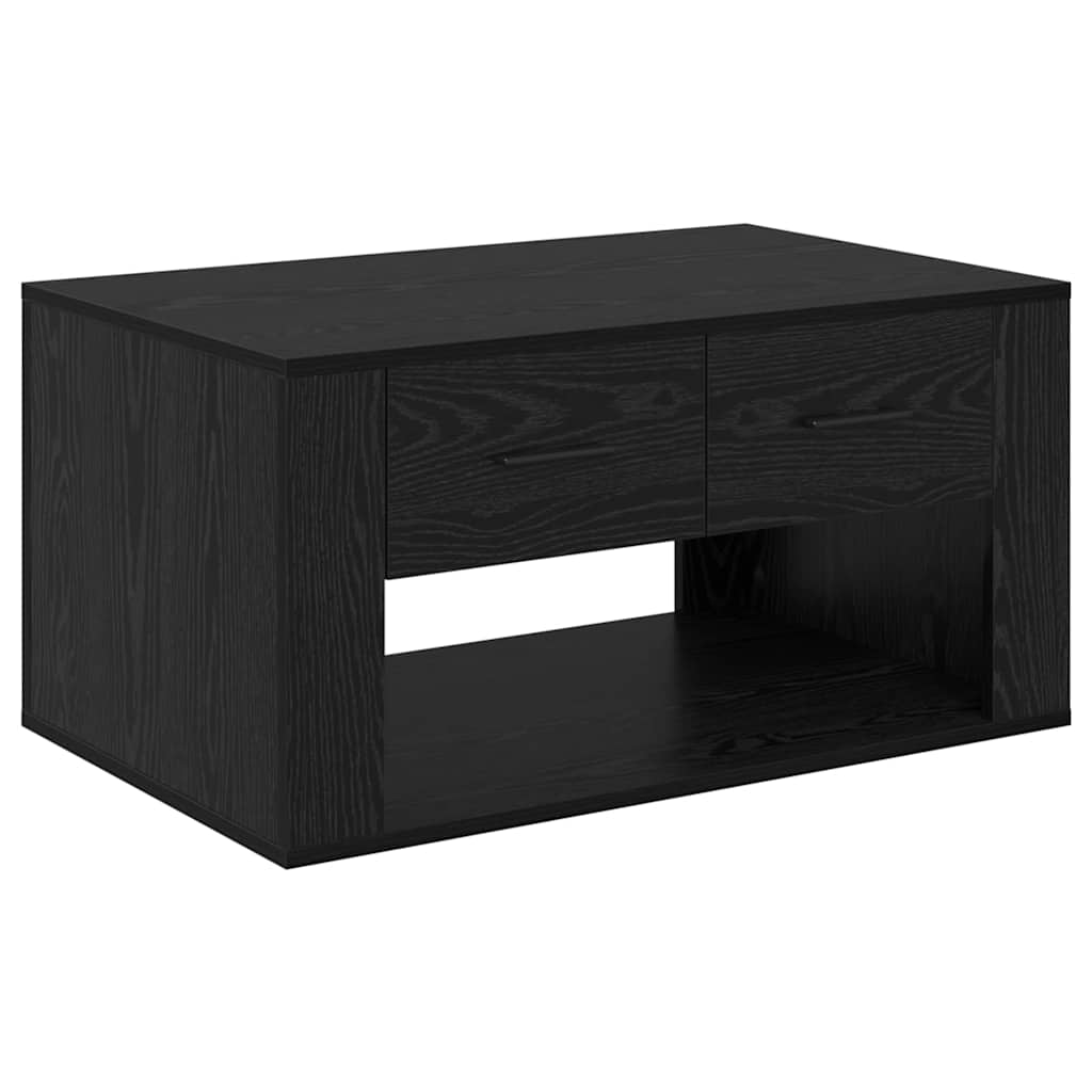 Sofabord med skuffe Sort eg 80 x 50 x 40 cm Konstrueret træ