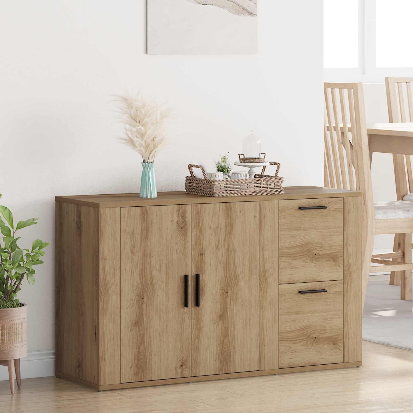 Sideboard Artisan Egetræ 100 x 33 x 59.5 cm Konstrueret træ
