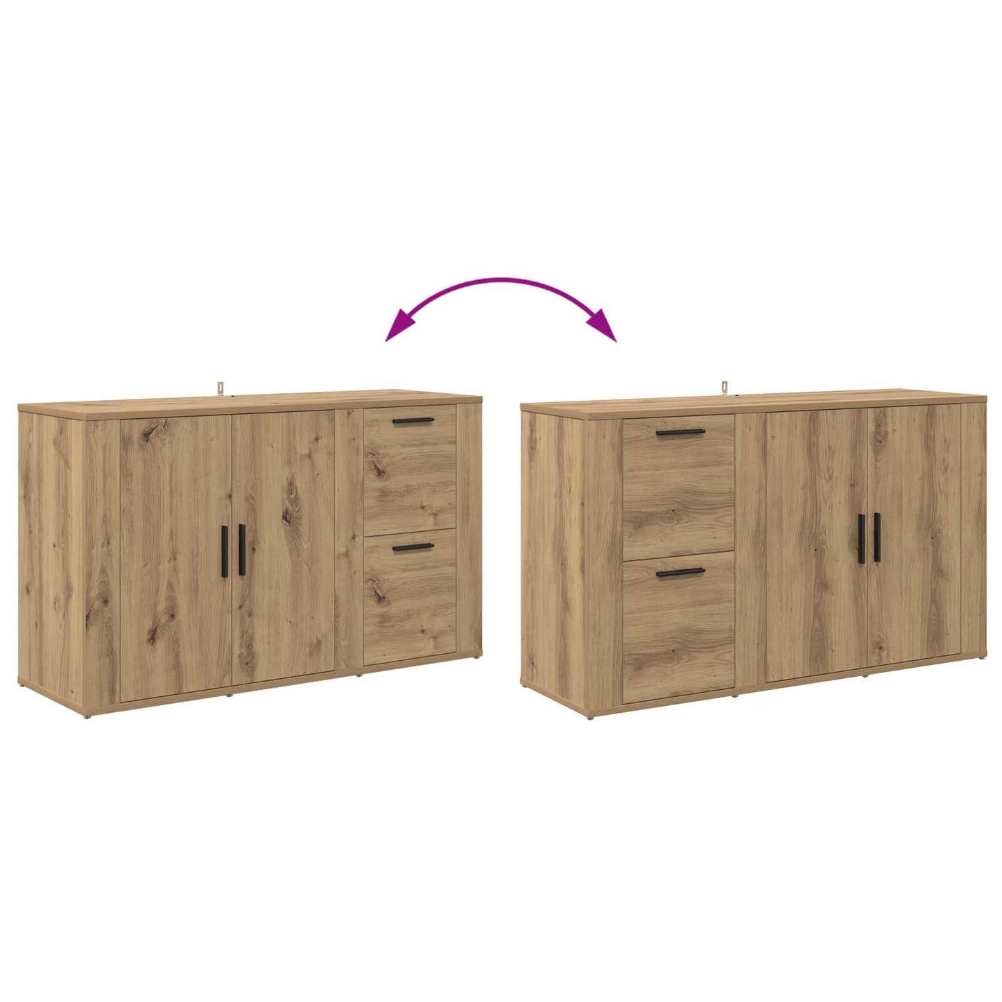 Sideboard Artisan Egetræ 100 x 33 x 59.5 cm Konstrueret træ