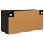 Vægmonteret TV Skab Sort eg 80 x 34,5 x 40 cm Konstrueret træ