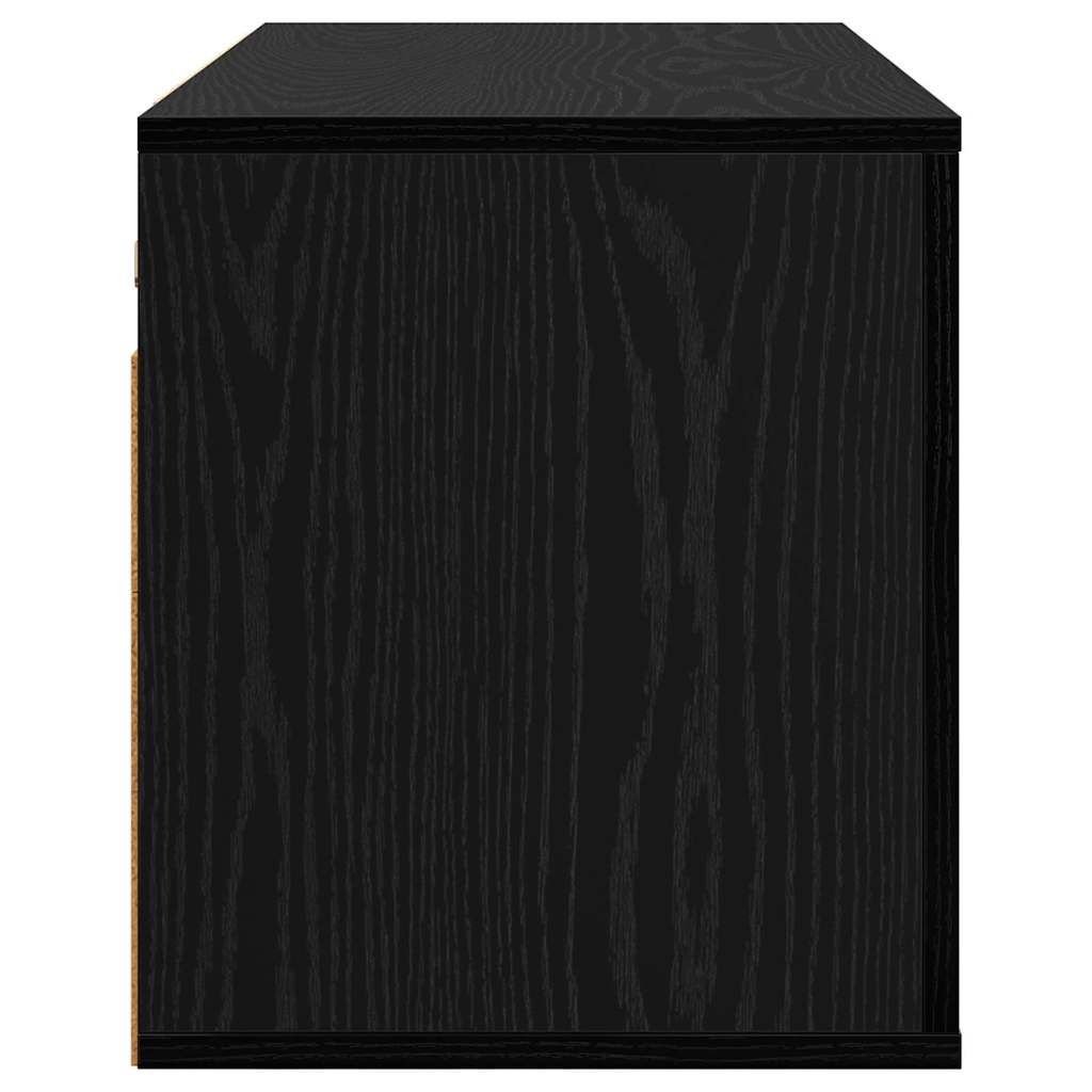 Vægmonteret TV Skab Sort eg 80 x 34,5 x 40 cm Konstrueret træ