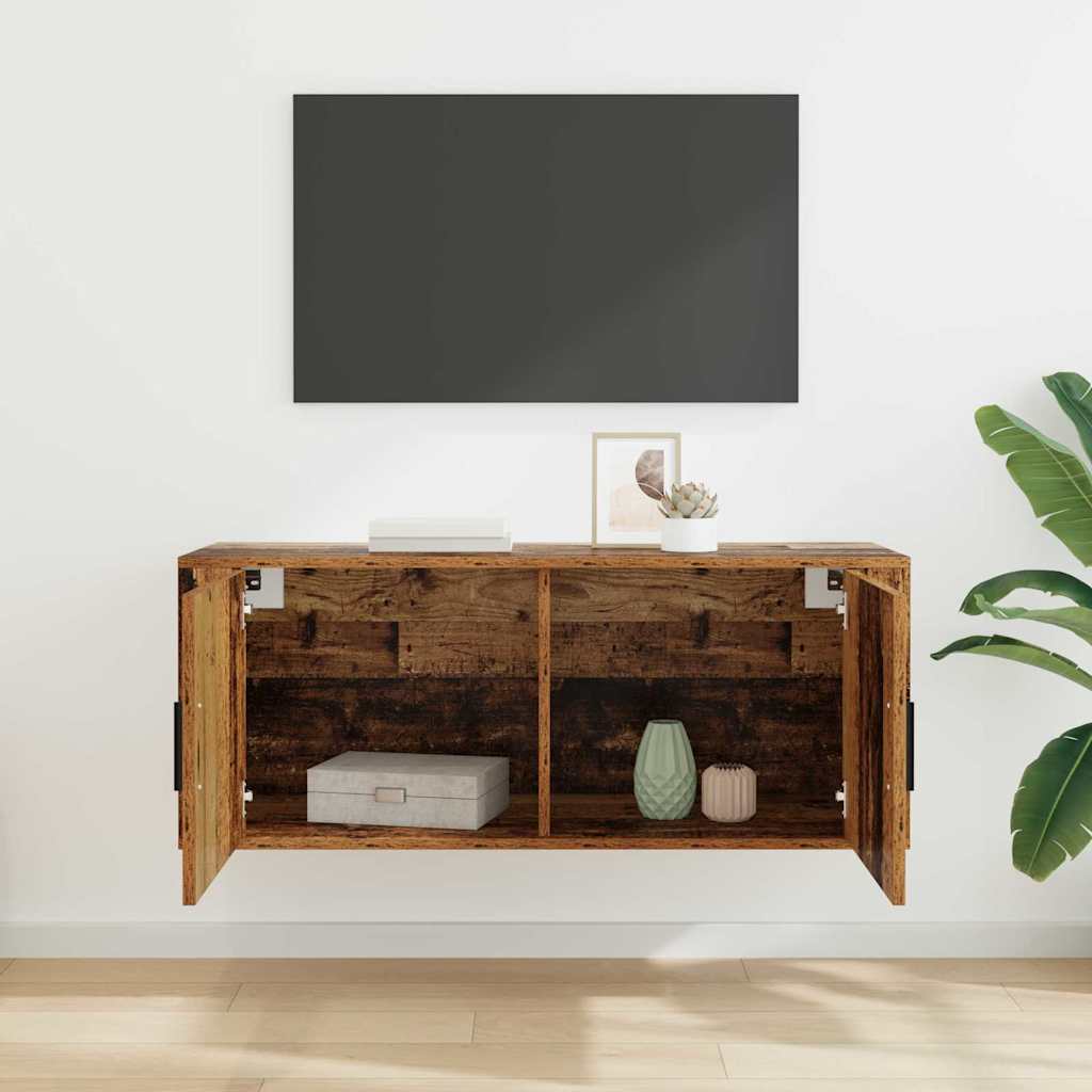 Vægmonteret TV Skab Vægmonteret Gammelt træ 100 x 34,5 x 40 cm