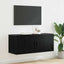 Vægmonteret TV Skab Sort eg 100 x 34,5 x 40 cm Konstrueret træ