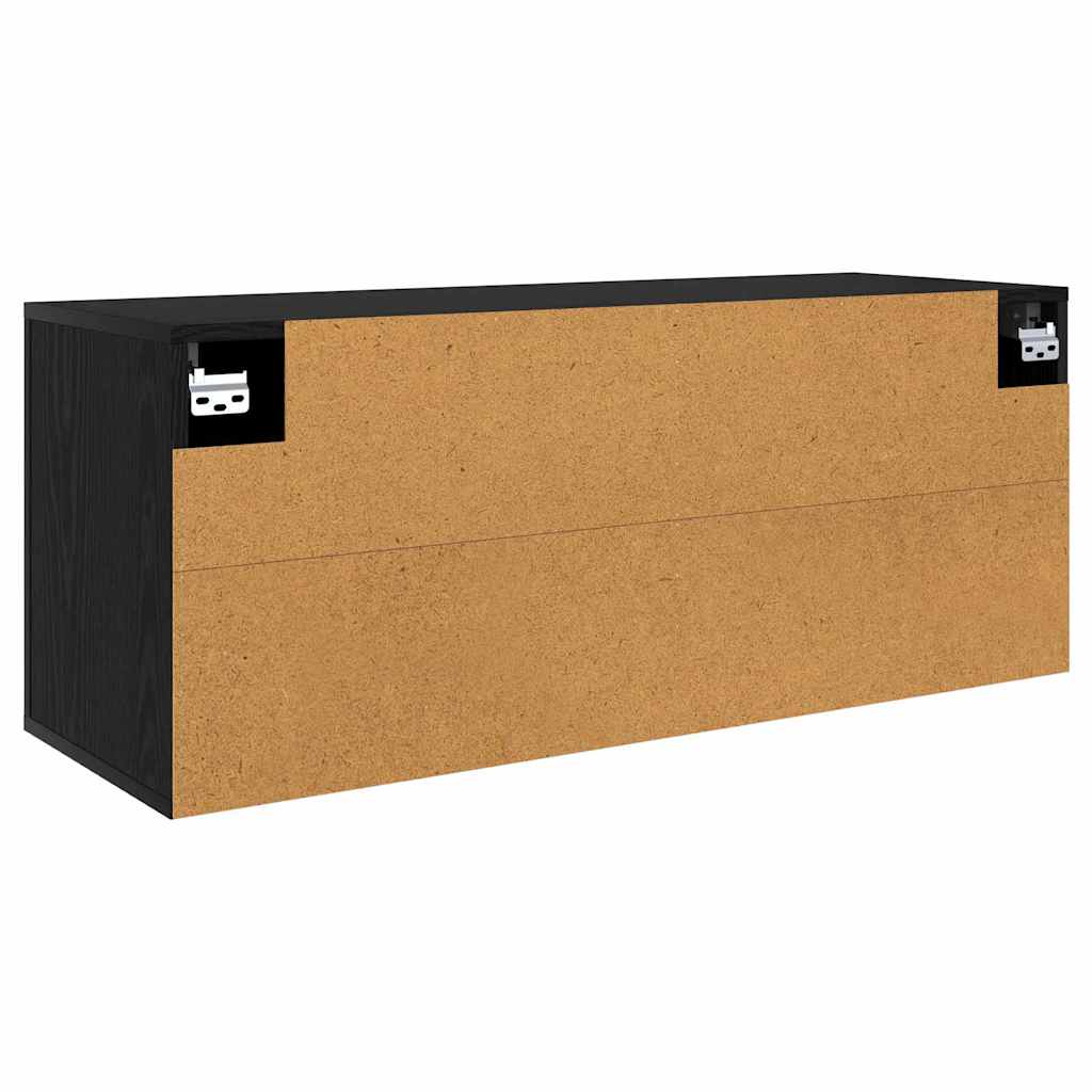 Vægmonteret TV Skab Sort eg 100 x 34,5 x 40 cm Konstrueret træ