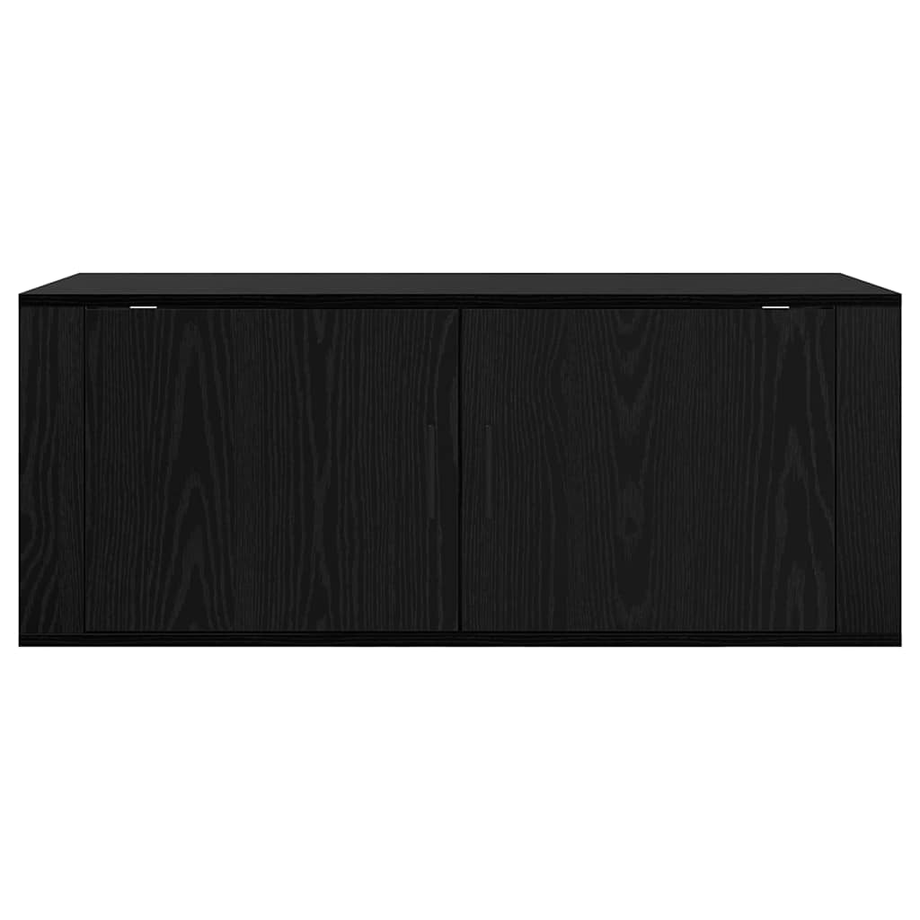 Vægmonteret TV Skab Sort eg 100 x 34,5 x 40 cm Konstrueret træ