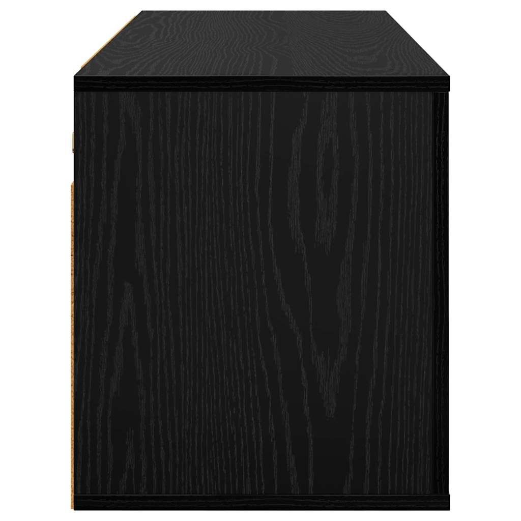 Vægmonteret TV Skab Sort eg 100 x 34,5 x 40 cm Konstrueret træ