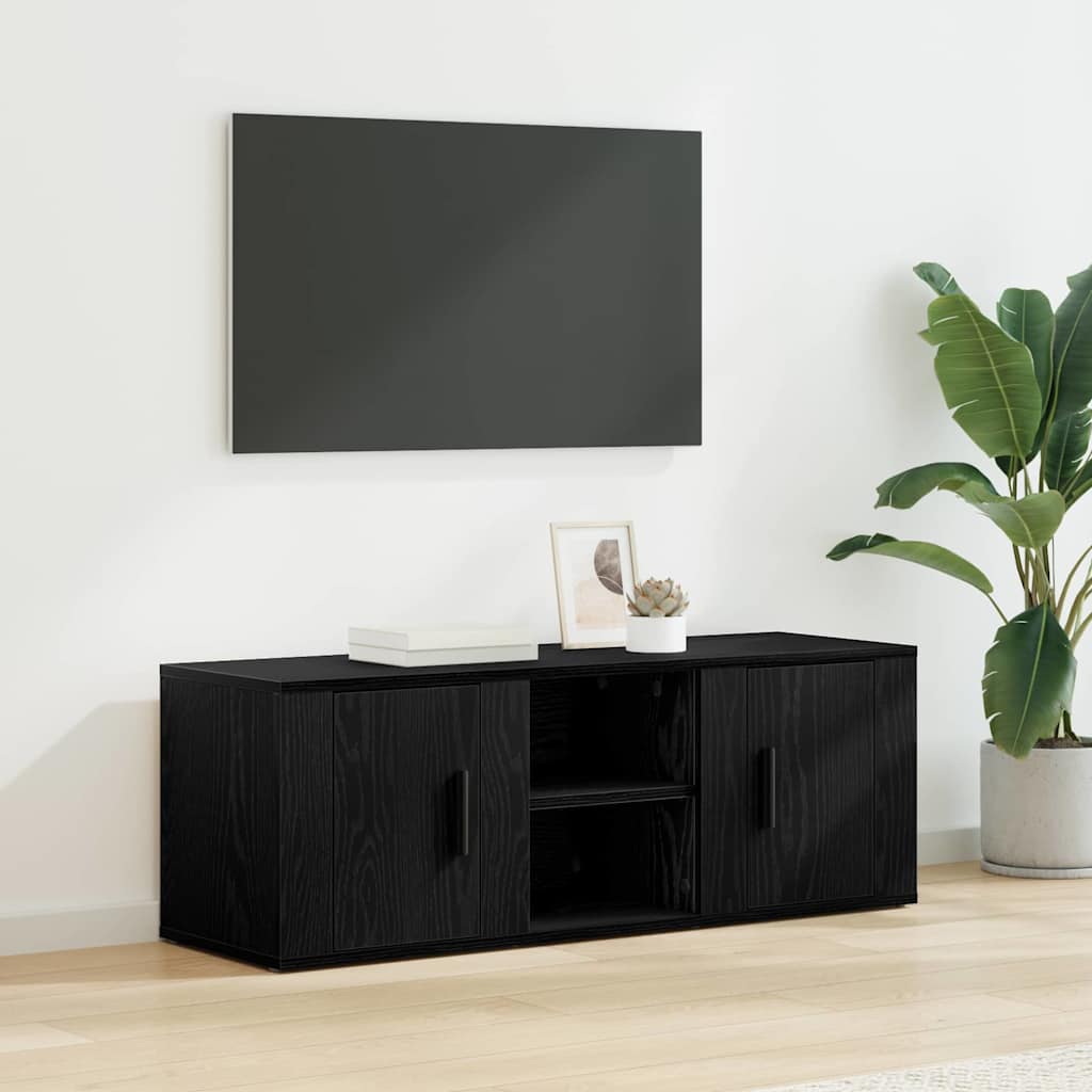 TV-skab Sort eg 100 x 31,5 x 35 cm Konstrueret træ