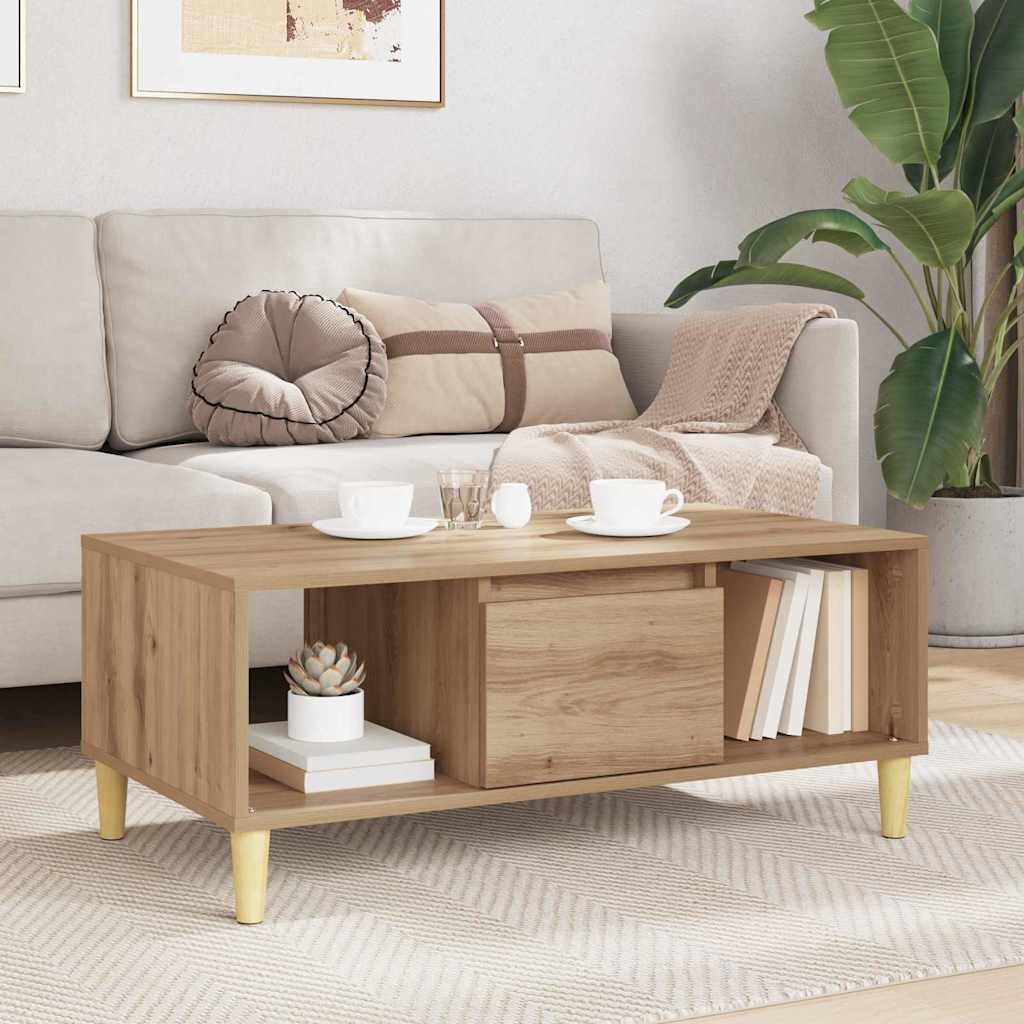 Sofabord Artisan Egetræ 90 x 50 x 26.5 cm Konstrueret træ