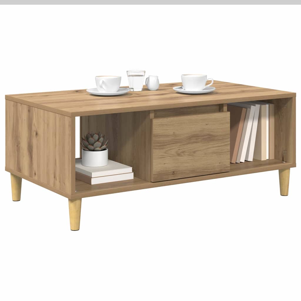 Sofabord Artisan Egetræ 90 x 50 x 26.5 cm Konstrueret træ
