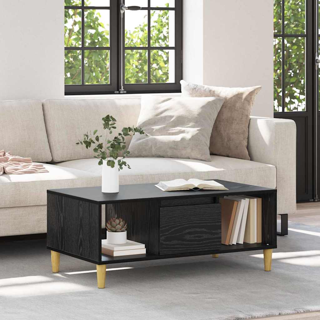 Sofabord Sort eg 90 x 50 x 26.5 cm Konstrueret træ