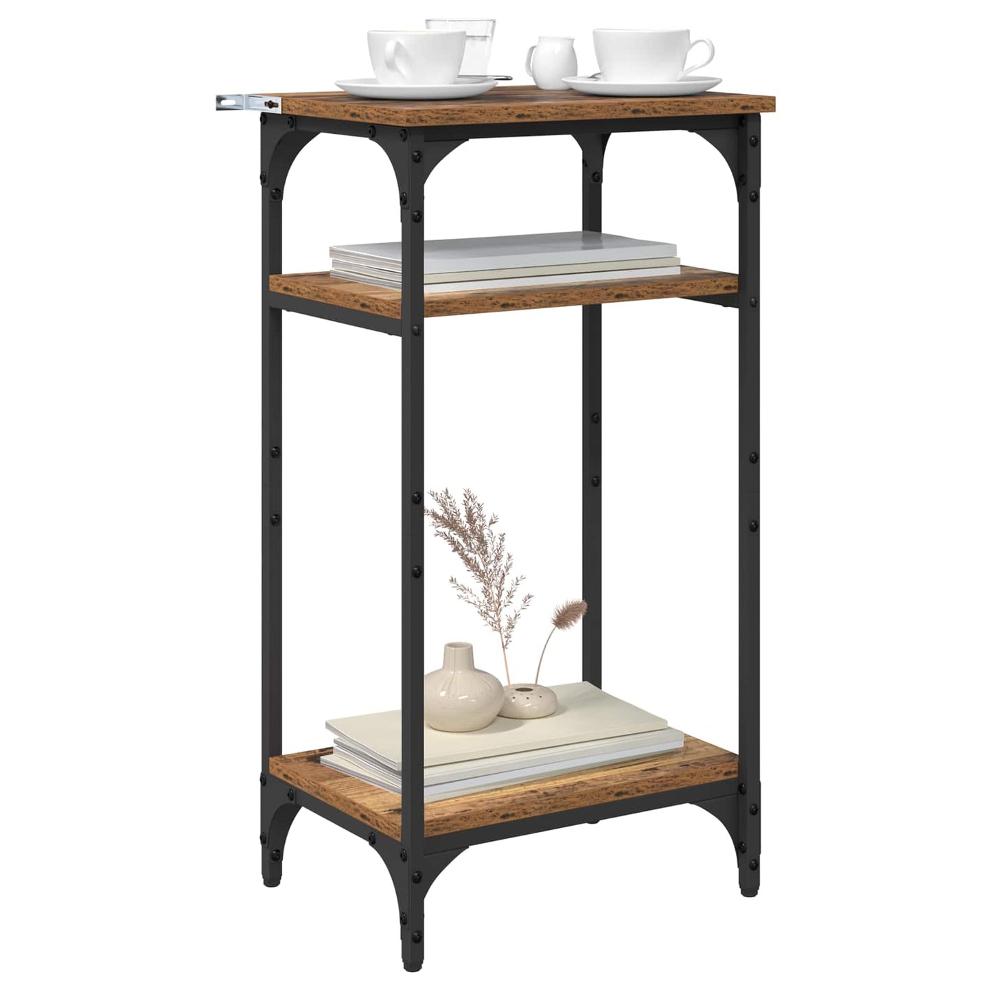 Sidebord med hylde Gammelt træ 40 x 30 x 75 cm Konstrueret træ