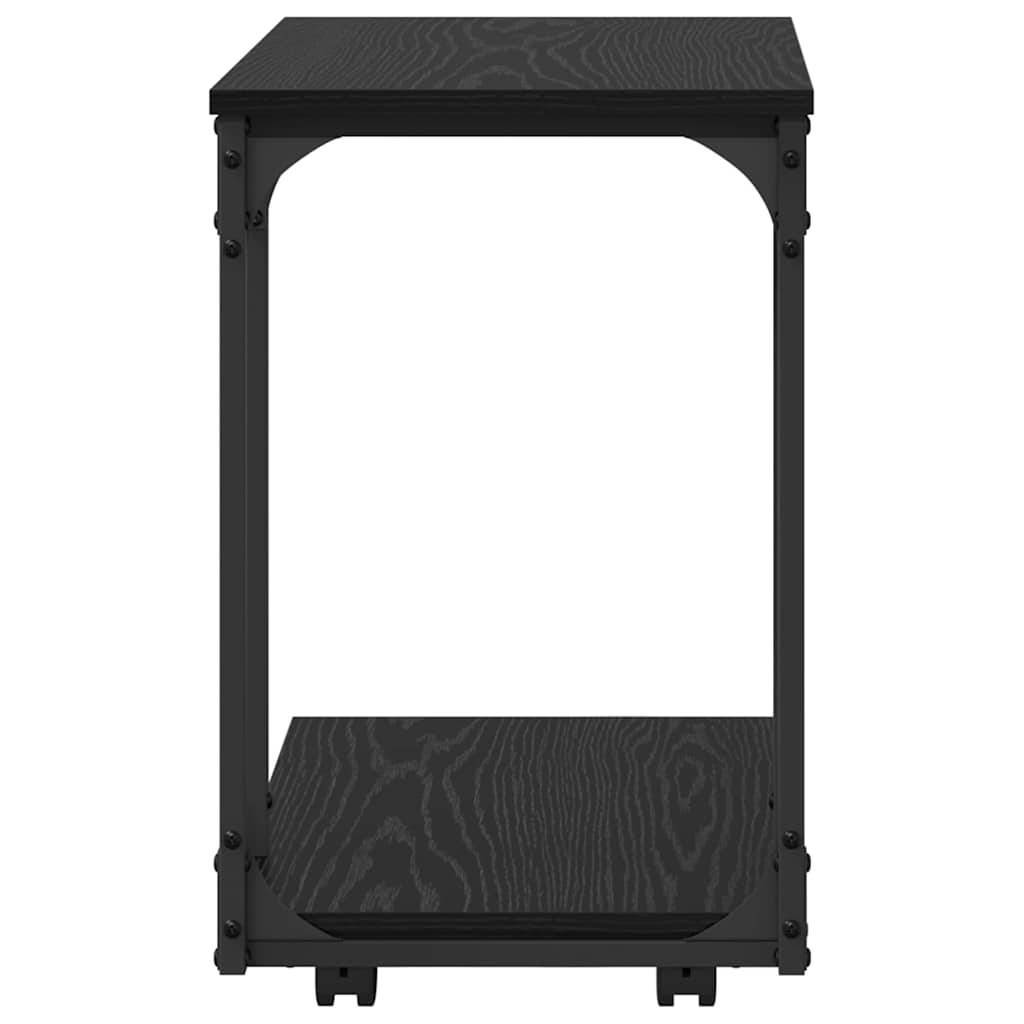 Sidebord med hylde Sort eg 50 x 35 x 55.5 cm Konstrueret træ