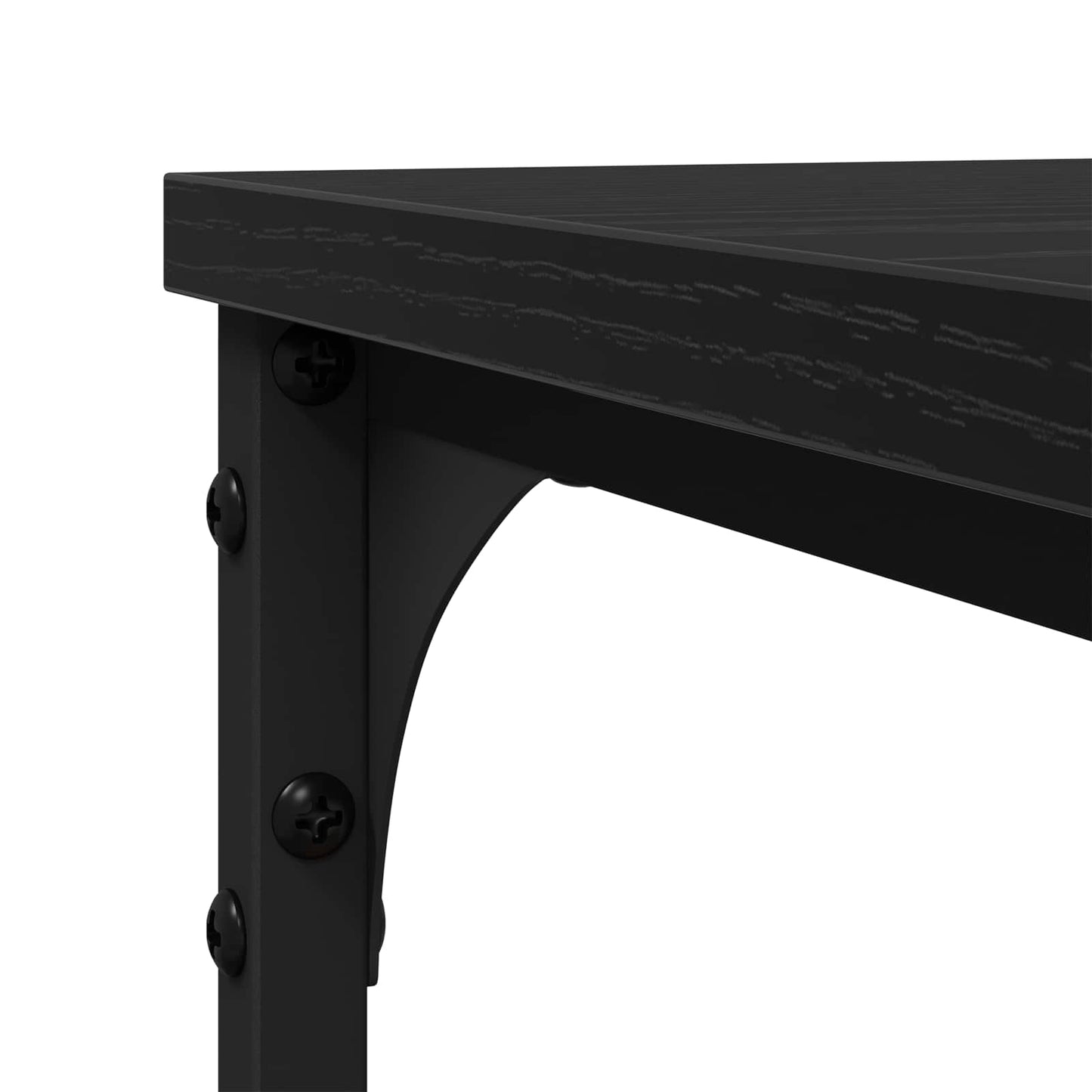 Sidebord med hylde Sort eg 50 x 35 x 52 cm Konstrueret træ