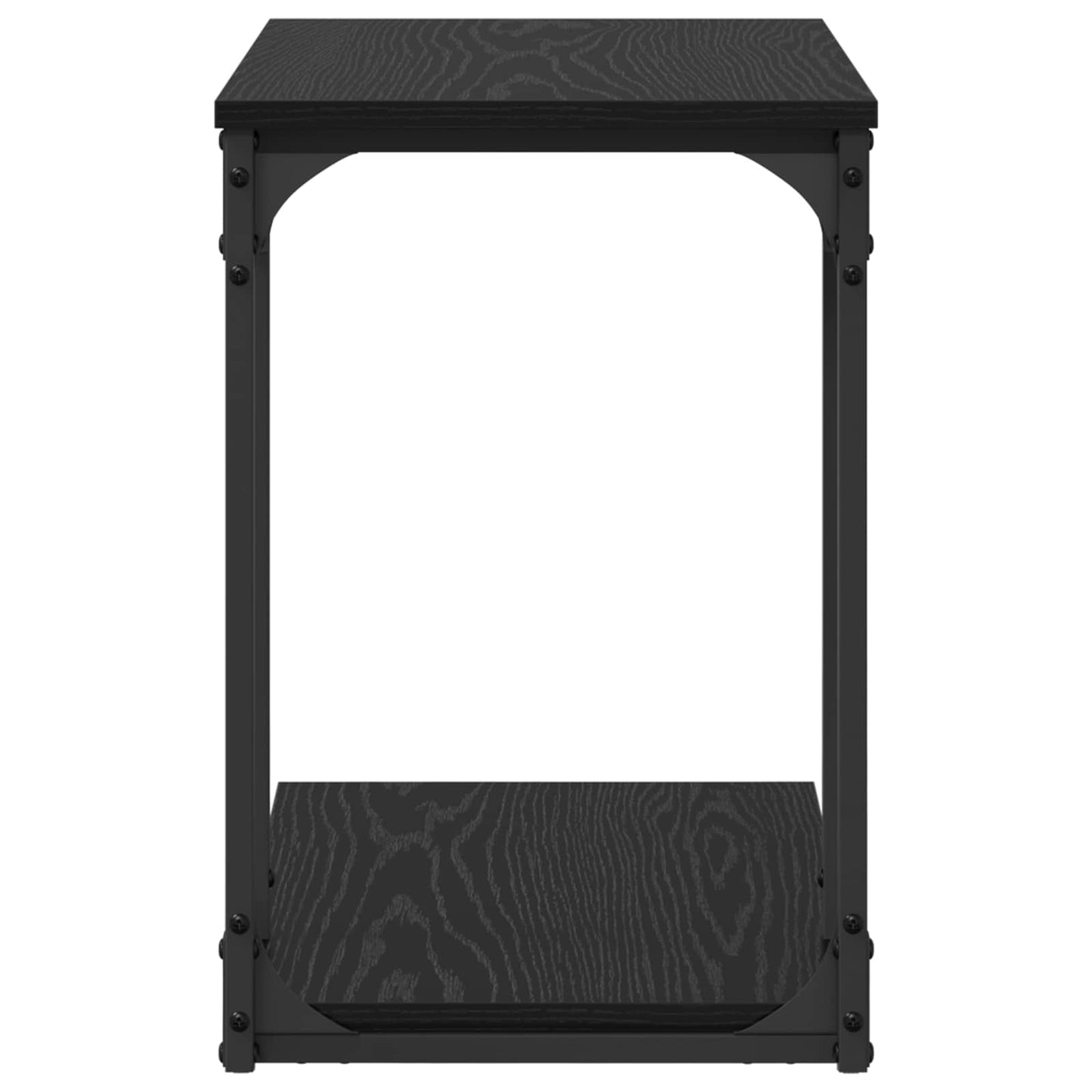 Sidebord med hylde Sort eg 50 x 35 x 52 cm Konstrueret træ