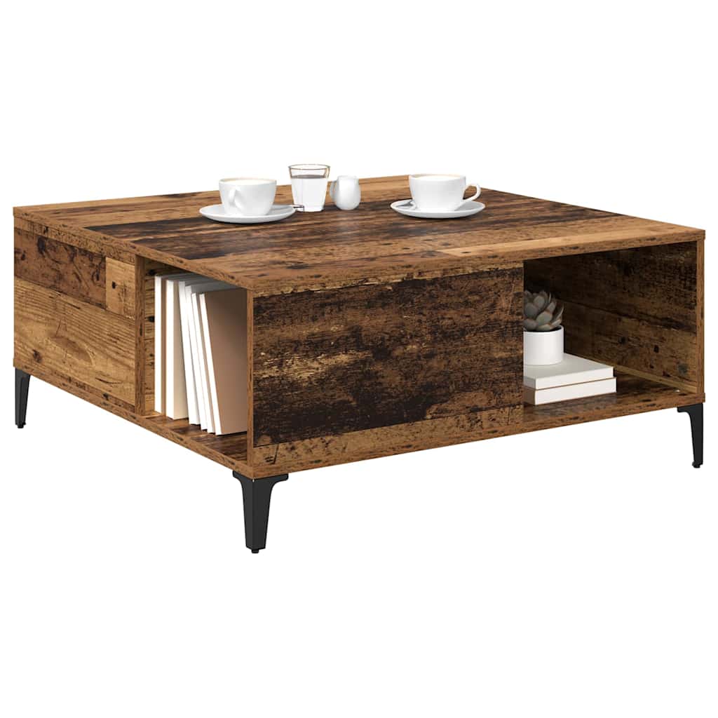Sofabord Gammelt træ 80 x 80 x 36,5 cm Konstrueret træ