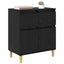 Sideboard med skuffe Sort eg 60 x 35 x 70 cm Konstrueret træ