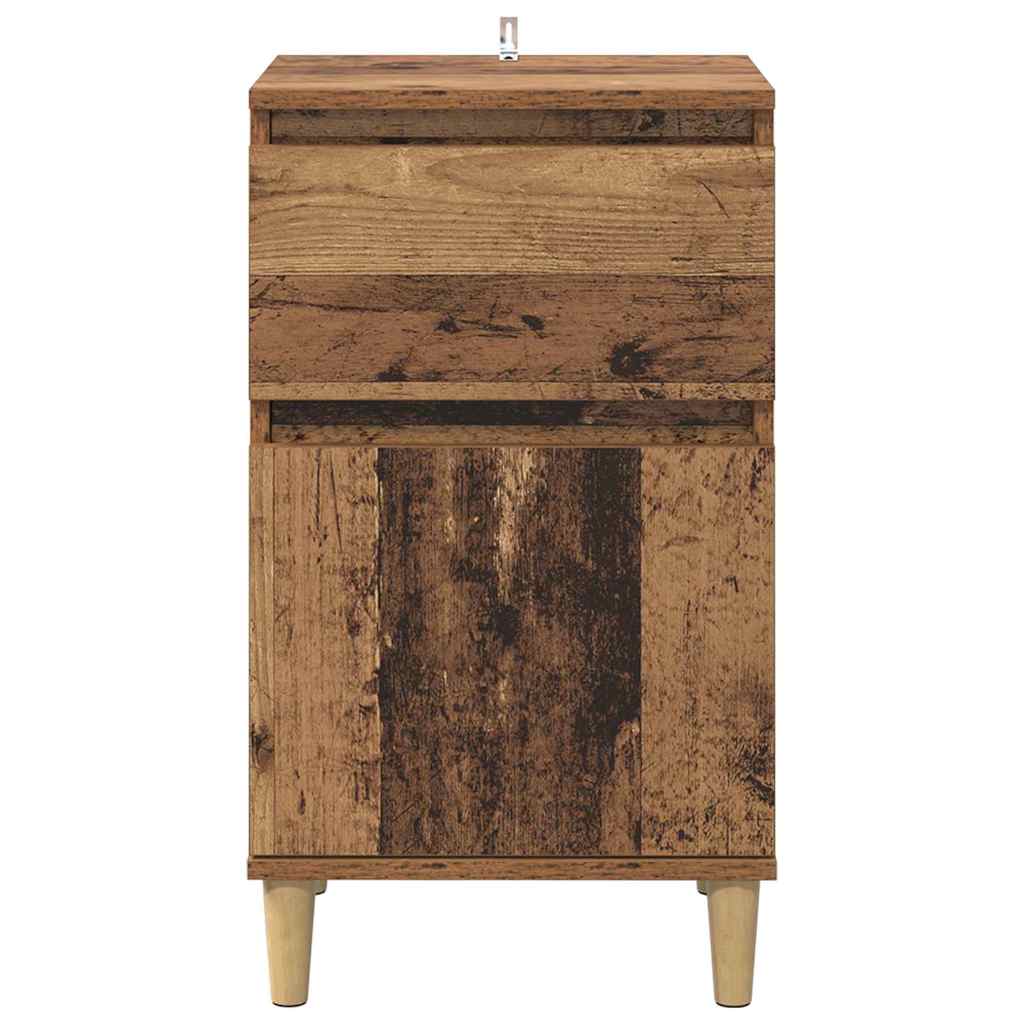 Natskab 2 pcs Gammelt træ 40 x 35 x 70 cm Konstrueret træ