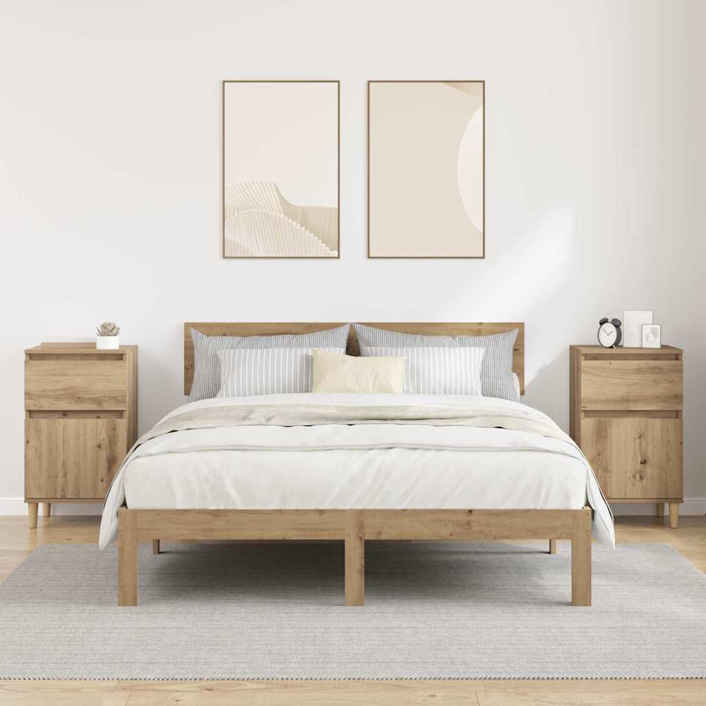 Natskab 2 pcs Artisan Egetræ 40 x 35 x 70 cm Konstrueret træ