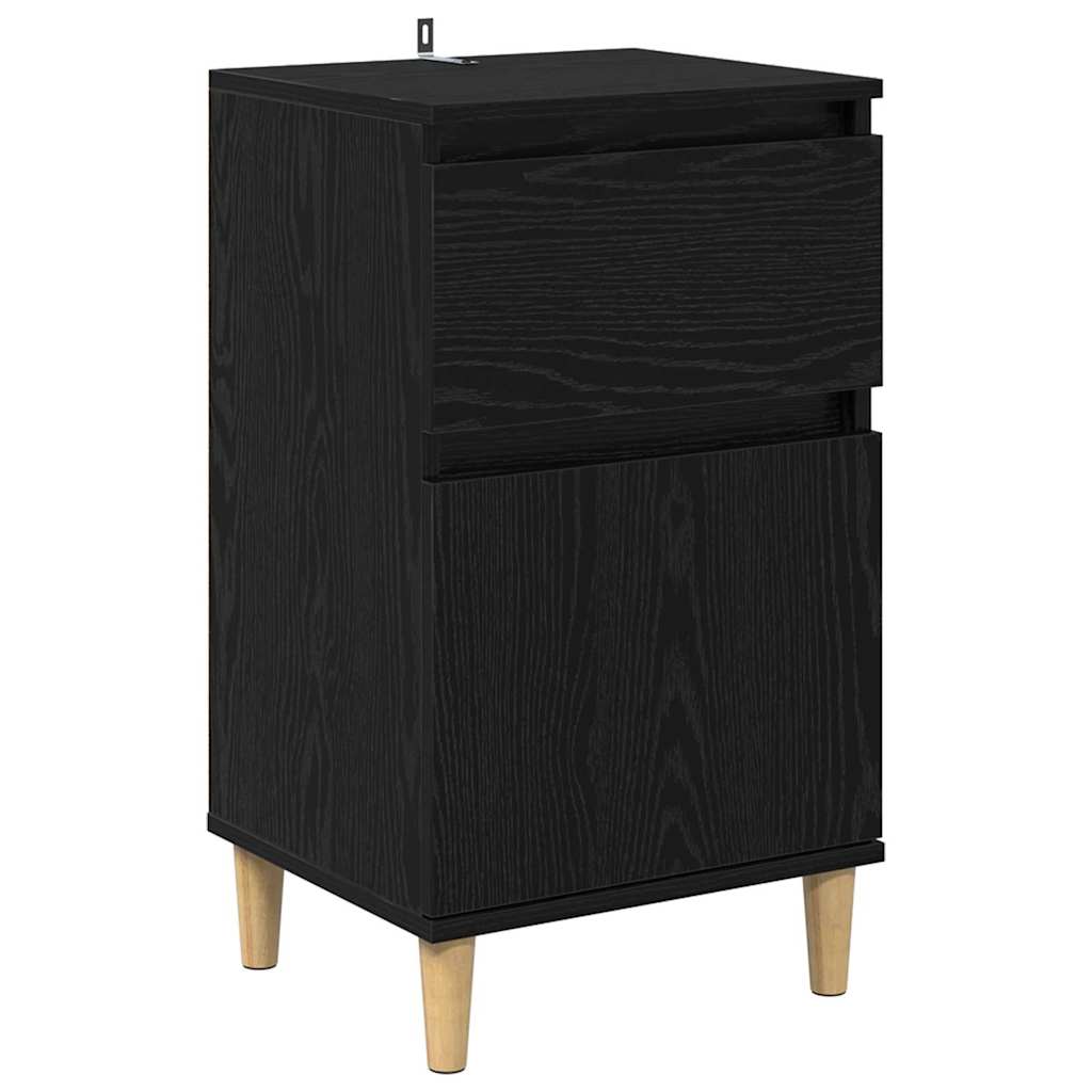 Natskab 2 pcs Sort eg 40 x 35 x 70 cm Konstrueret træ