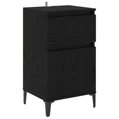 Natskab med skuffe Sort eg 40 x 35 x 70 cm Konstrueret træ
