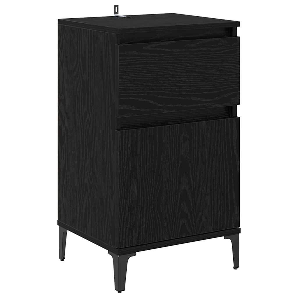 Natskab 2 pcs Sort eg 40 x 35 x 70 cm Konstrueret træ