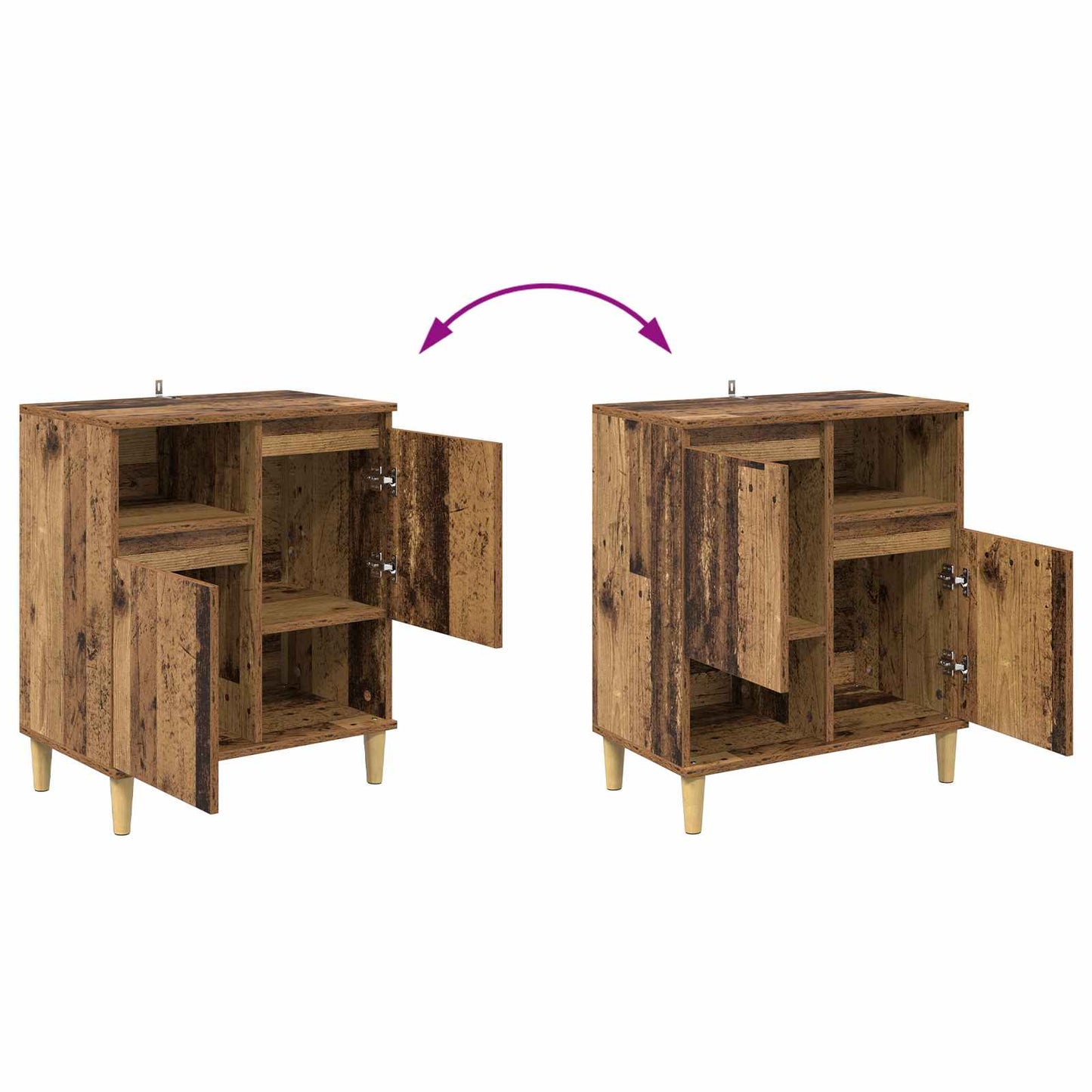 Sideboard Gammelt træ 35 x 60 x 70 cm Konstrueret træ